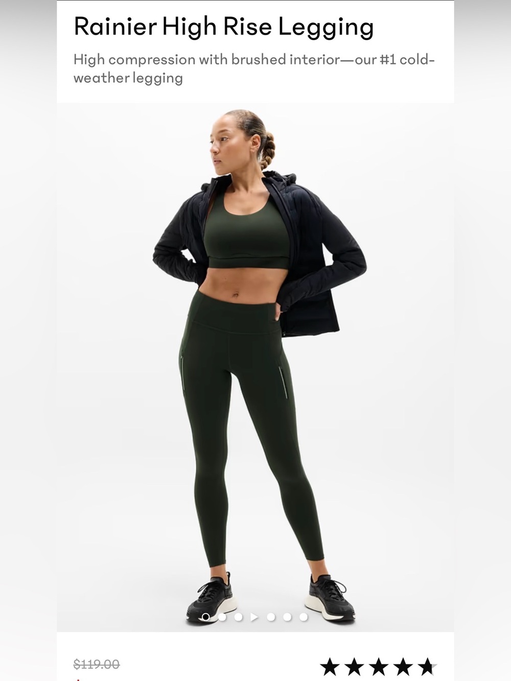Athleta Rainier High Rise Legging - Black - New w/ Tags